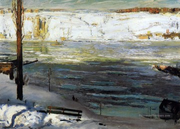 Glace flottante George Wesley Bellows 1910 paysage George Wesley Bellows Peinture à l'huile